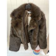 M JEANS FUR JACKET OUTERWEAR 129 CHOCOLATE
