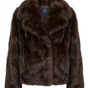M JEANS FUR JACKET OUTERWEAR 129 CHOCOLATE