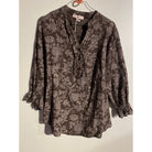 MAPP GAGE WHITE PRINT BLOUSE BLOUSE/SHIRT 129 CHOCOLATE