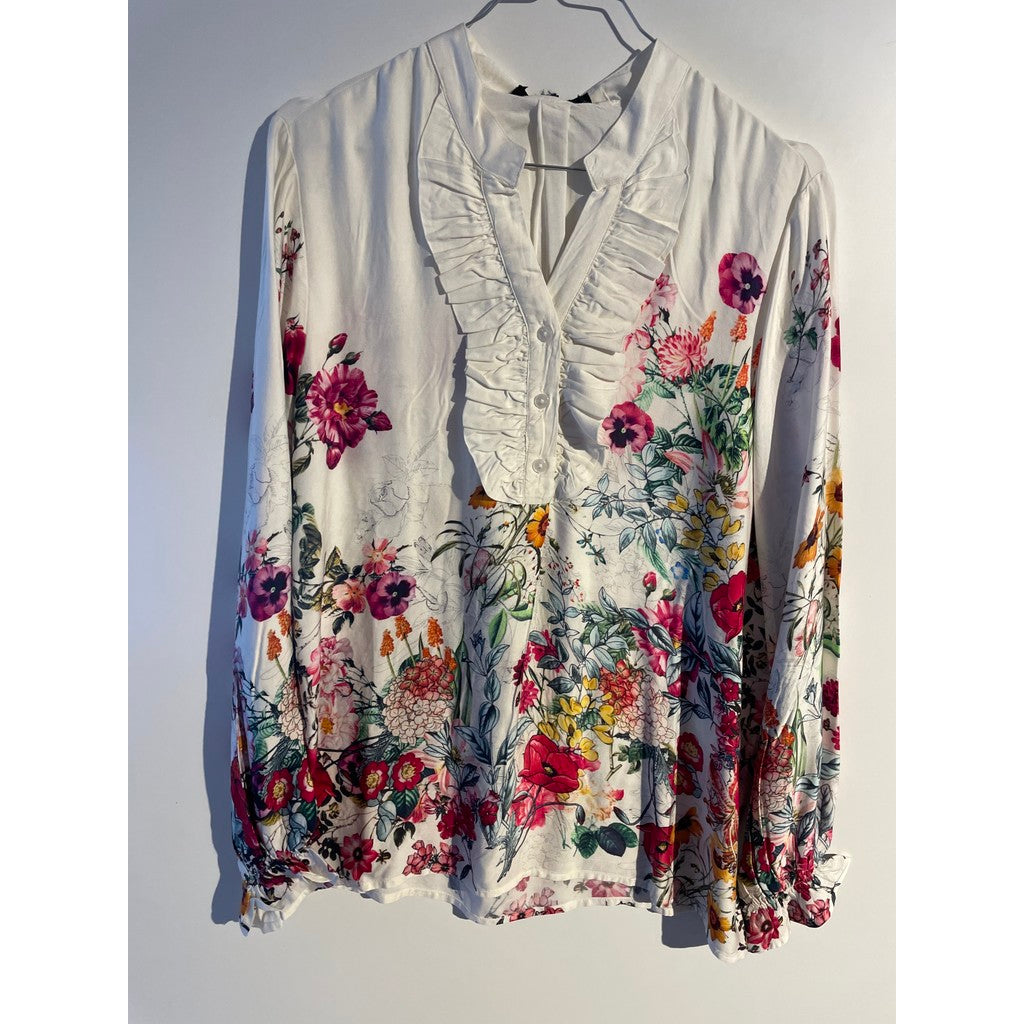 MAPP GARDEN FLOWER FRILL SHIRT BLOUSE/SHIRT 514 PINK