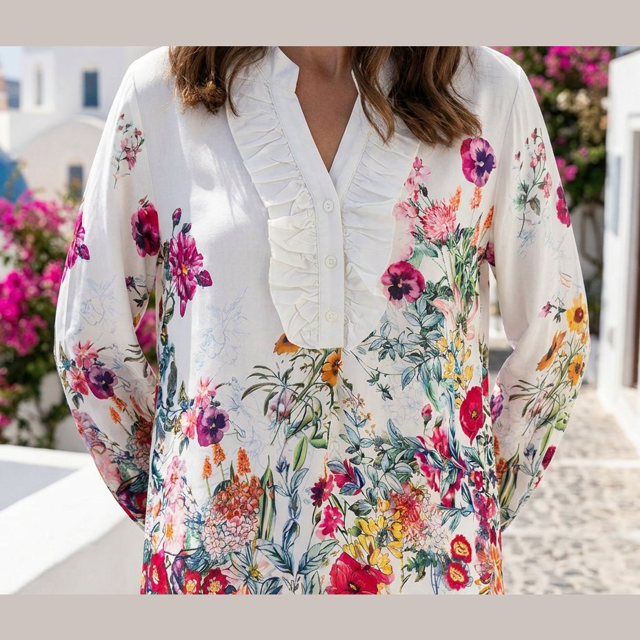 MAPP GARDEN FLOWER FRILL SHIRT BLOUSE/SHIRT
