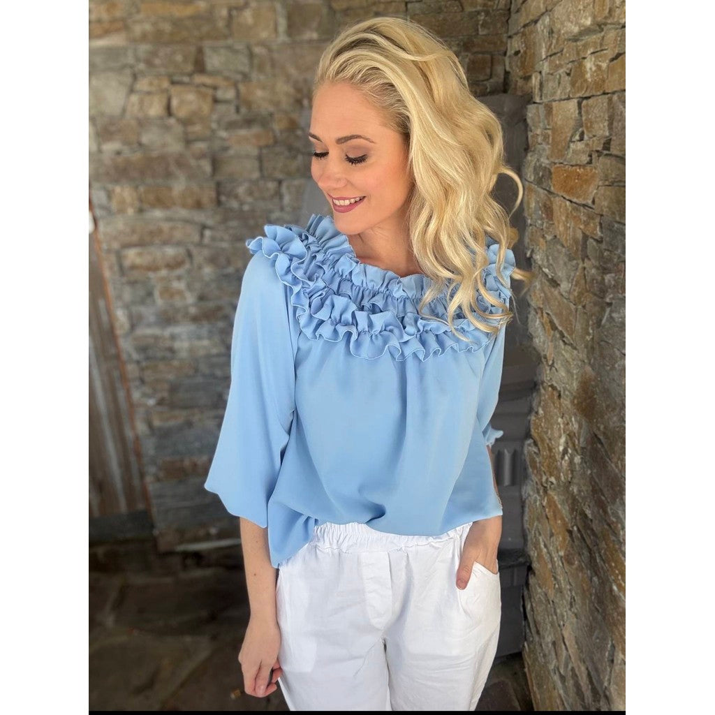 MOONDUST GIBSON BLOUSE BLOUSE/SHIRT 107 SOFT BLUE