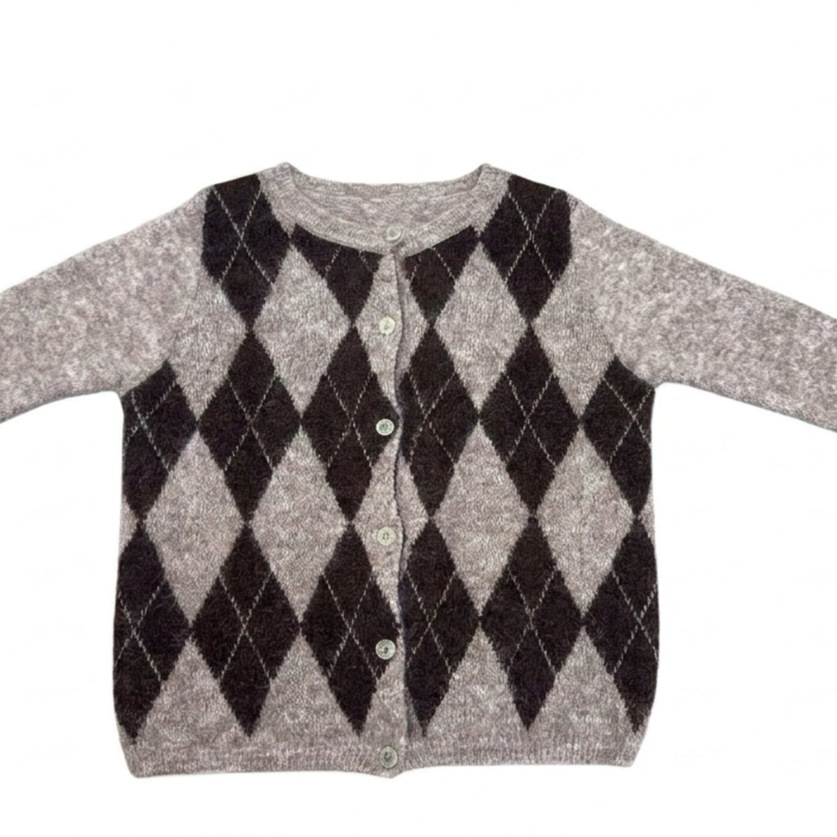 MOONDUST HARLEKIN CARDIGAN LONG SL KNITWEAR 136 FANGO