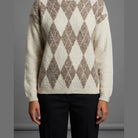 MOONDUST HARLEKIN R-NECK LONG SL KNITWEAR 20 OFF WHITE