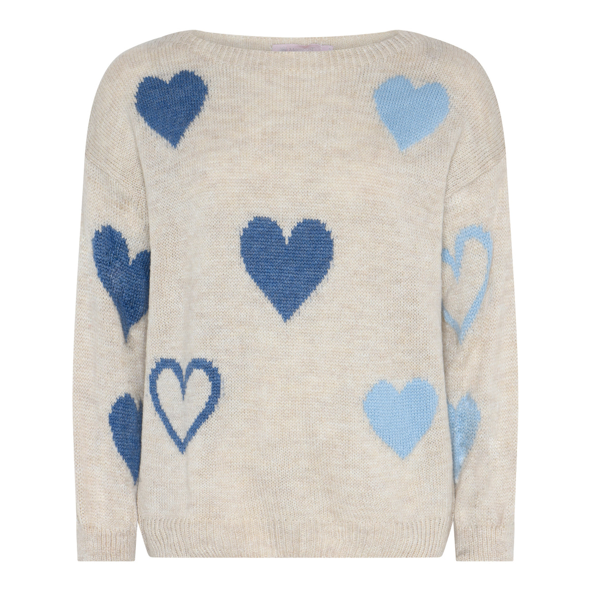 M JEANS HEART KNIT KNITWEAR 108 JEANS BLUE