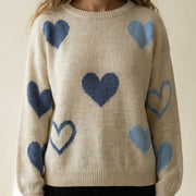 M JEANS HEART KNIT KNITWEAR 108 JEANS BLUE