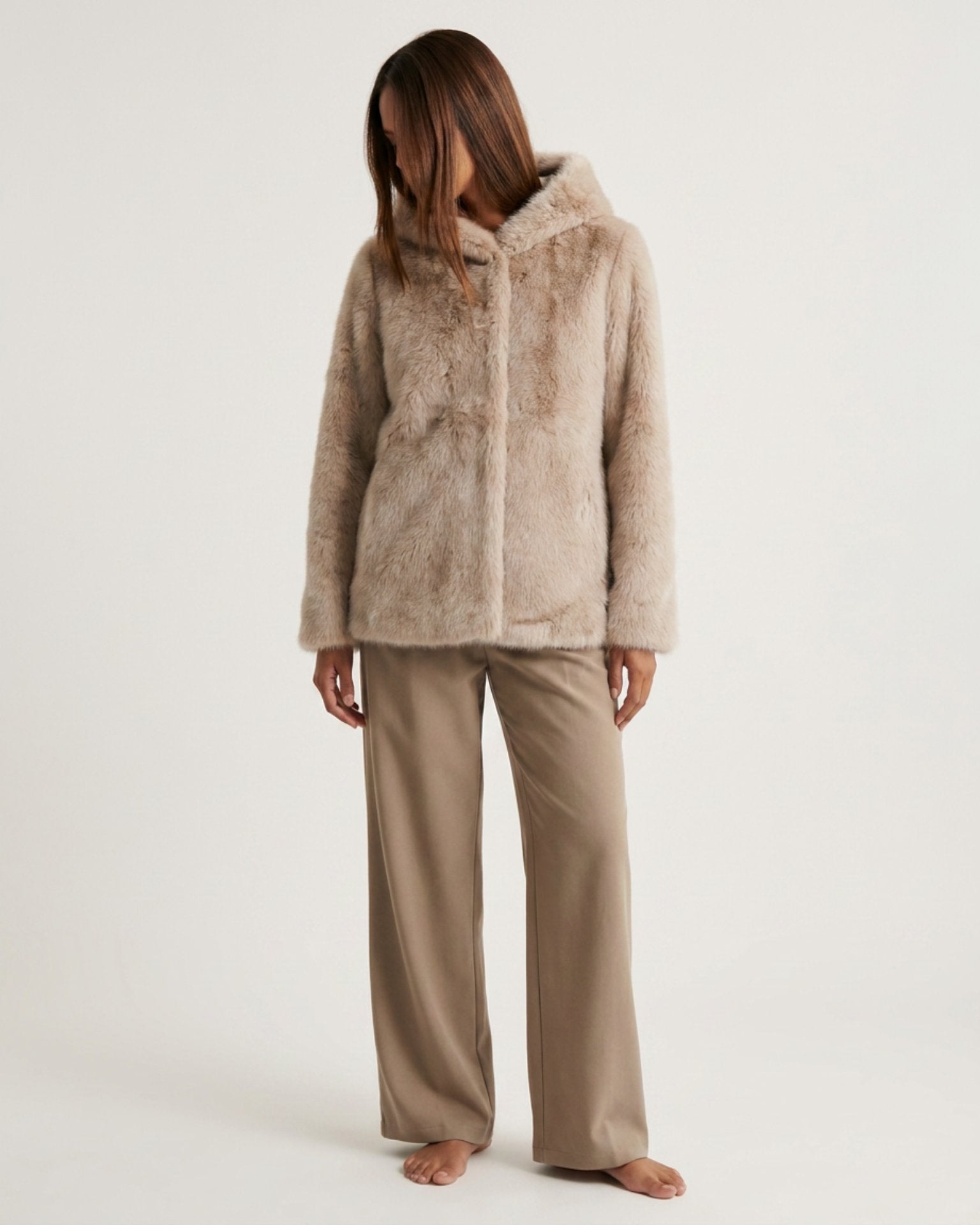 M JEANS HOOD MINKY JACKET OUTERWEAR 20 OFF WHITE