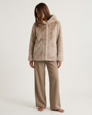 M JEANS HOOD MINKY JACKET OUTERWEAR 20 OFF WHITE