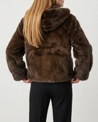 M JEANS HOOD MINKY JACKET OUTERWEAR 129 CHOCOLATE
