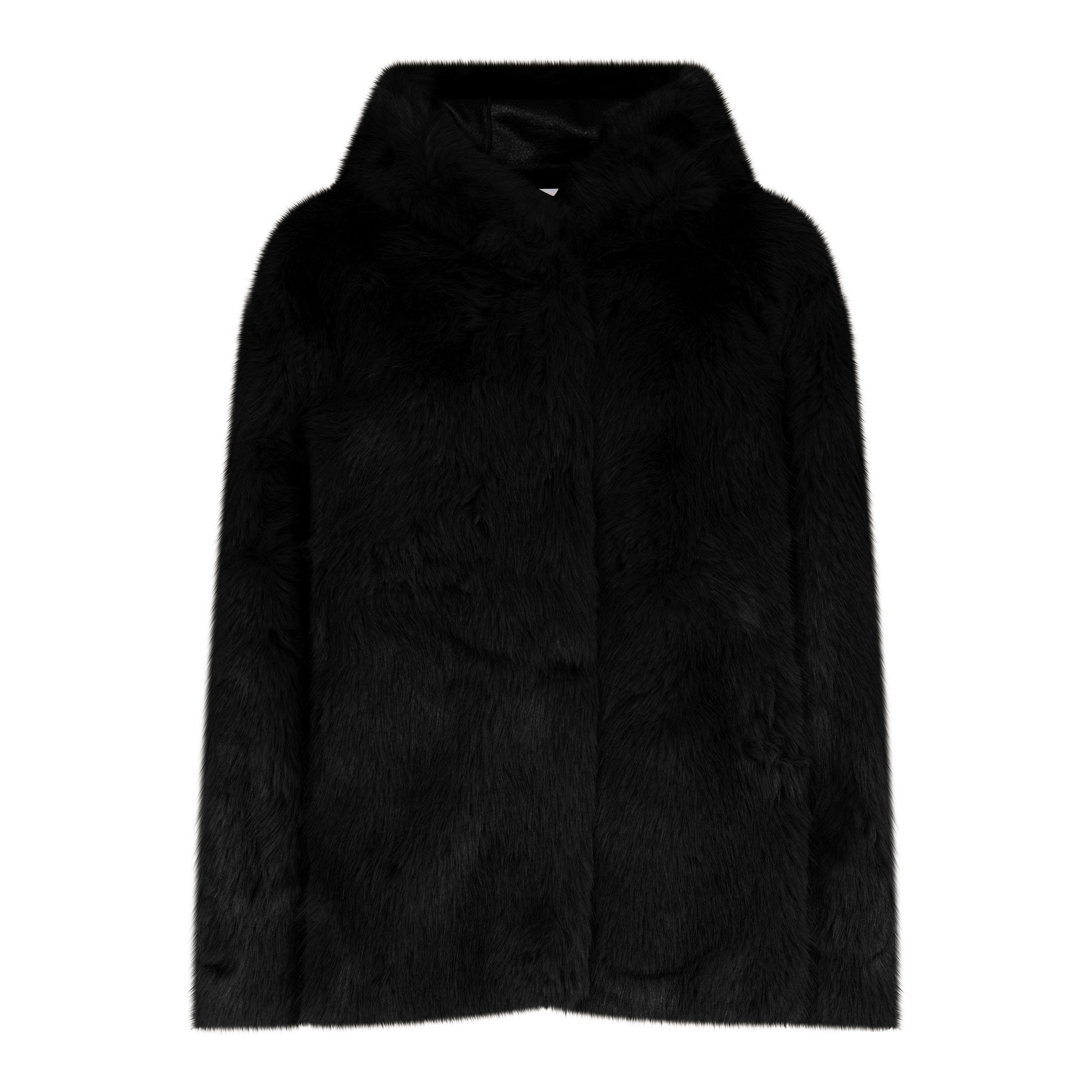 M JEANS HOOD MINKY JACKET OUTERWEAR 80 BLACK