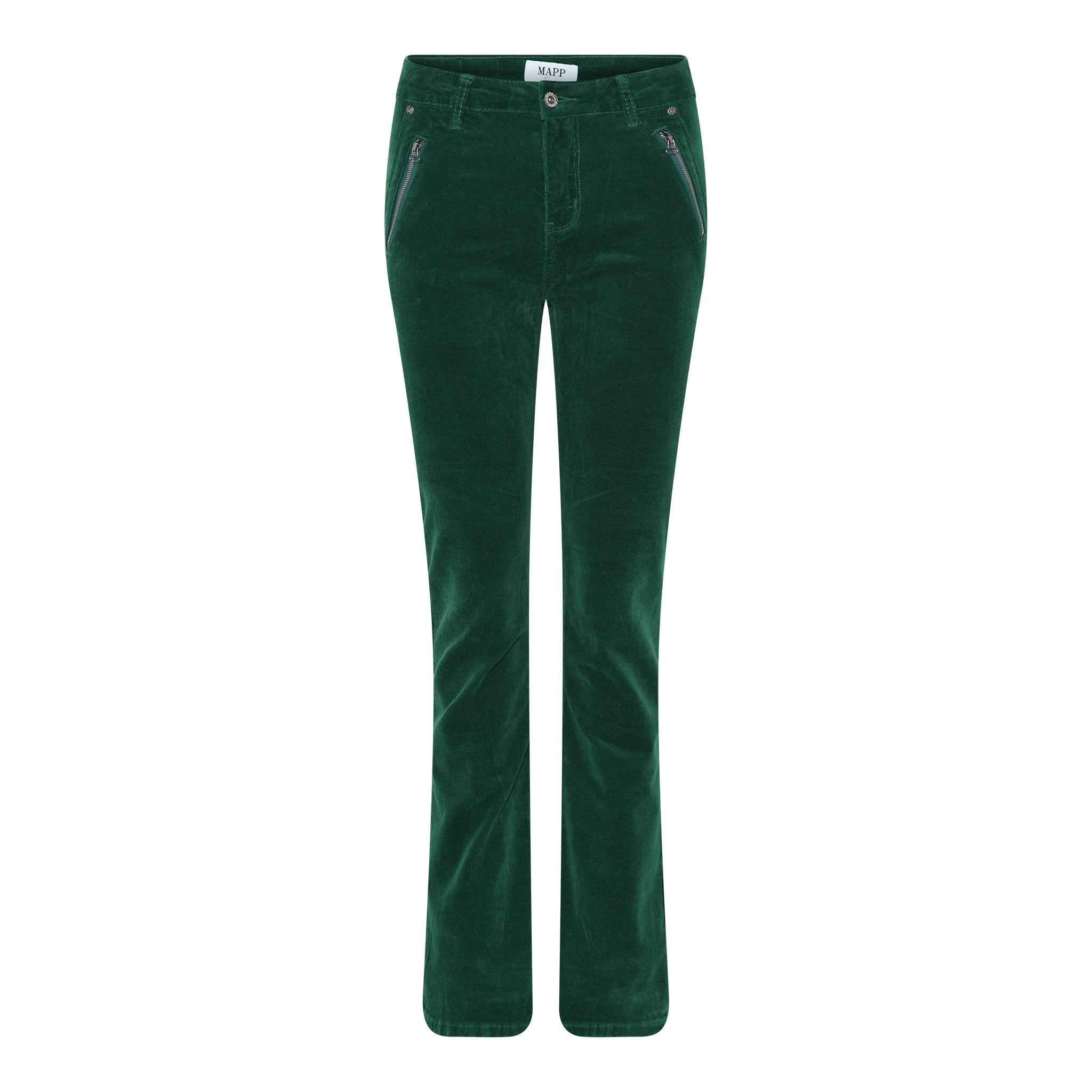 MAPP KATY BOOTCUT BABY CORD JEANS GOLD DETAILS CORD/FLØJL 265 GRASS GREEN