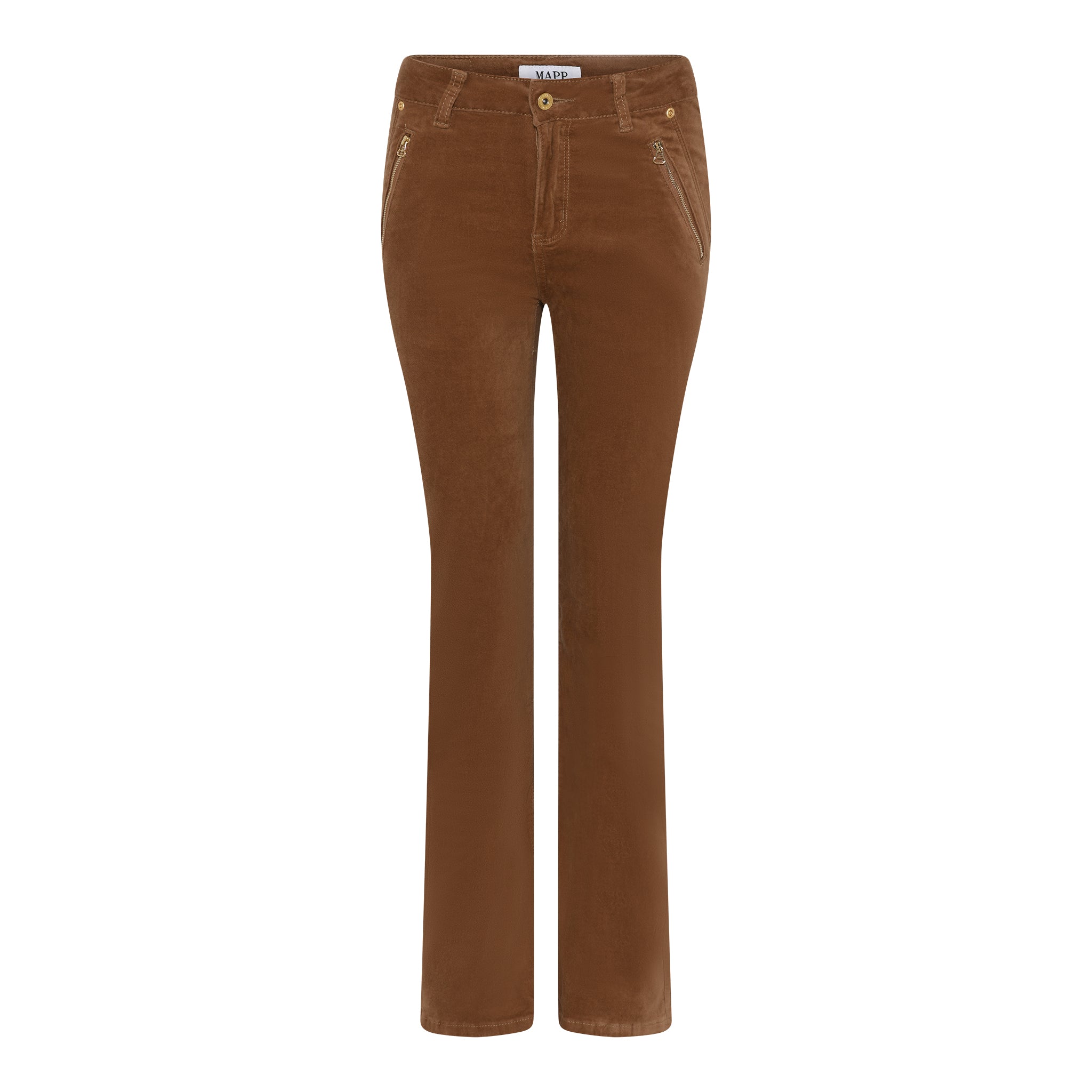 MAPP KATY BOOTCUT VELVET SWEATS/VELOUR 122 SOFT CAMEL