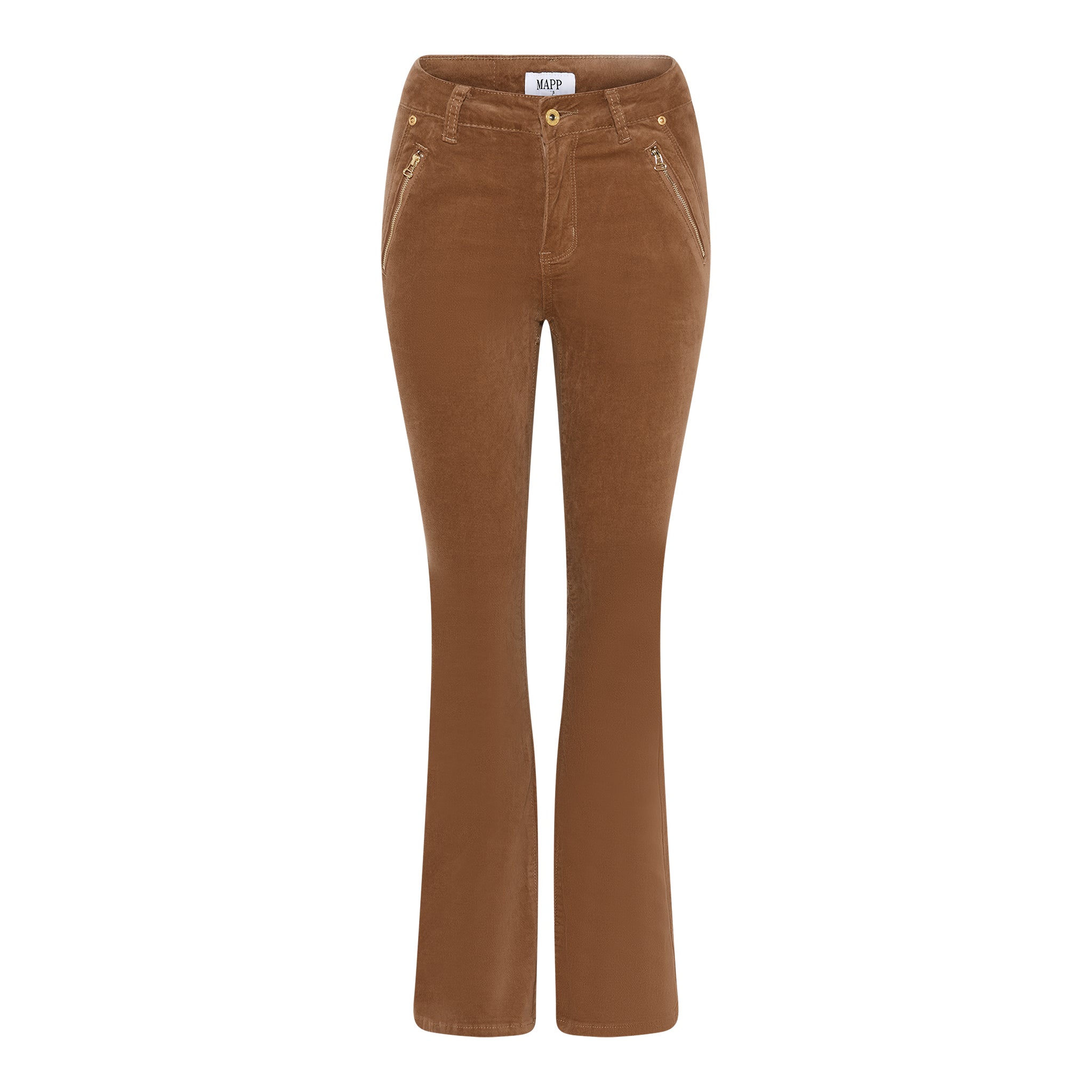 MAPP KATY BOOTCUT VELVET SWEATS/VELOUR 129 CHOCOLATE