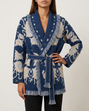 MOONDUST KIEL FRILL CARDIGAN KNITWEAR 108 JEANS BLUE