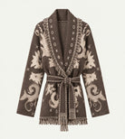 MOONDUST KIEL FRILL CARDIGAN KNITWEAR 129 CHOCOLATE