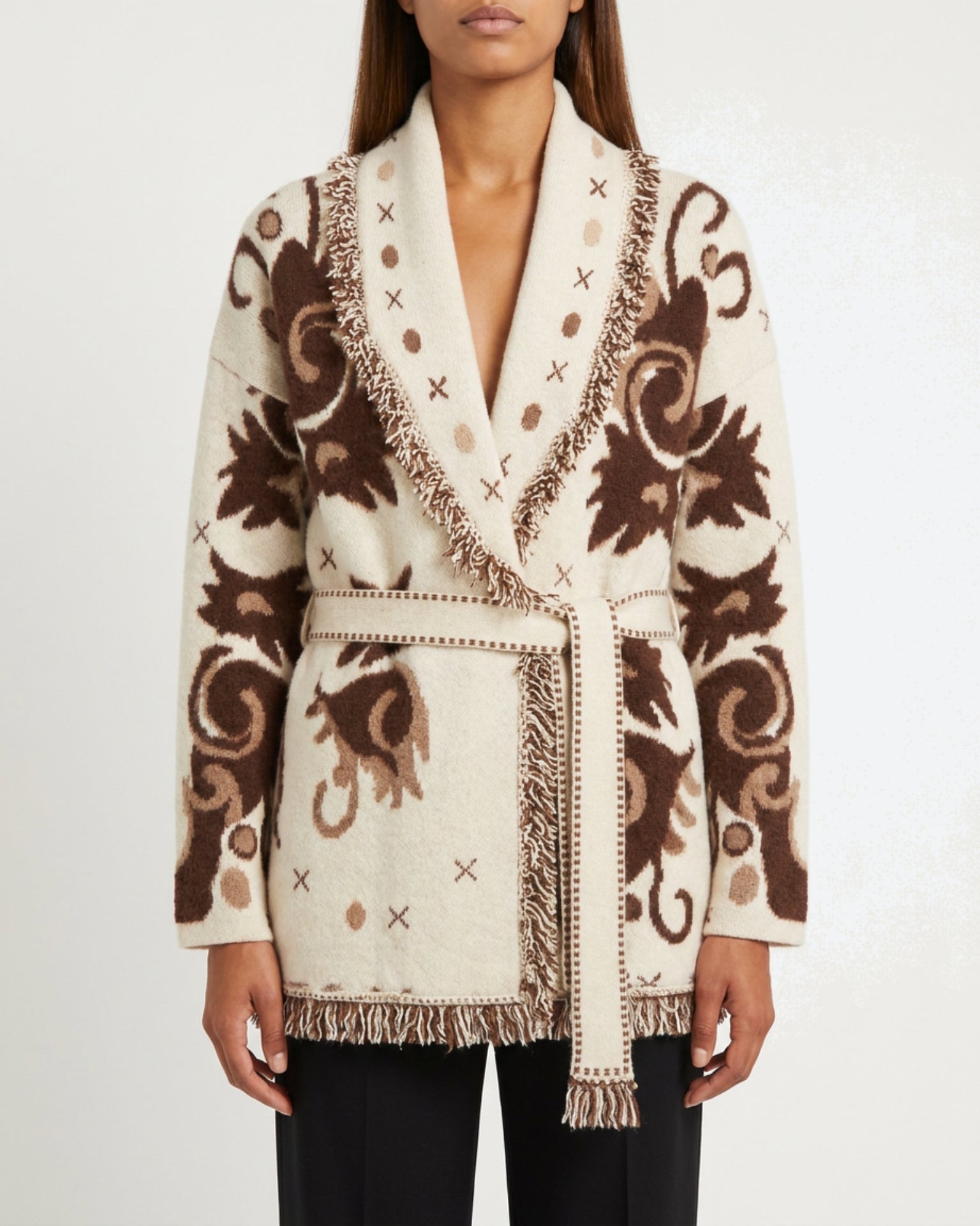 MOONDUST KIEL FRILL CARDIGAN KNITWEAR 20 OFF WHITE