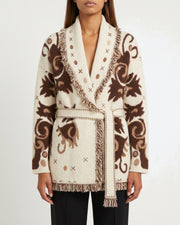 MOONDUST KIEL FRILL CARDIGAN KNITWEAR 20 OFF WHITE