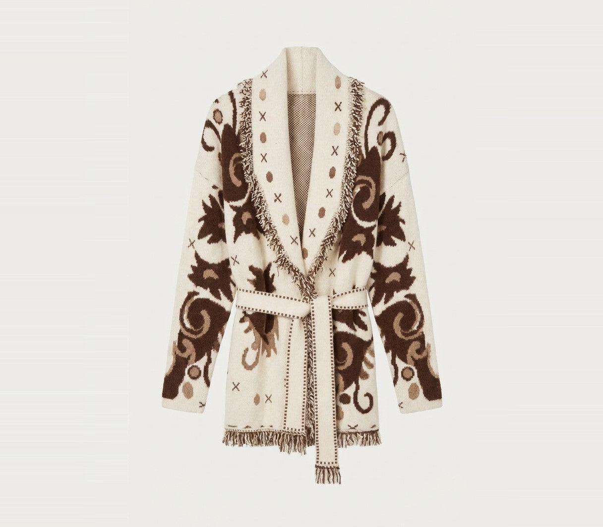 MOONDUST KIEL FRILL CARDIGAN KNITWEAR 20 OFF WHITE