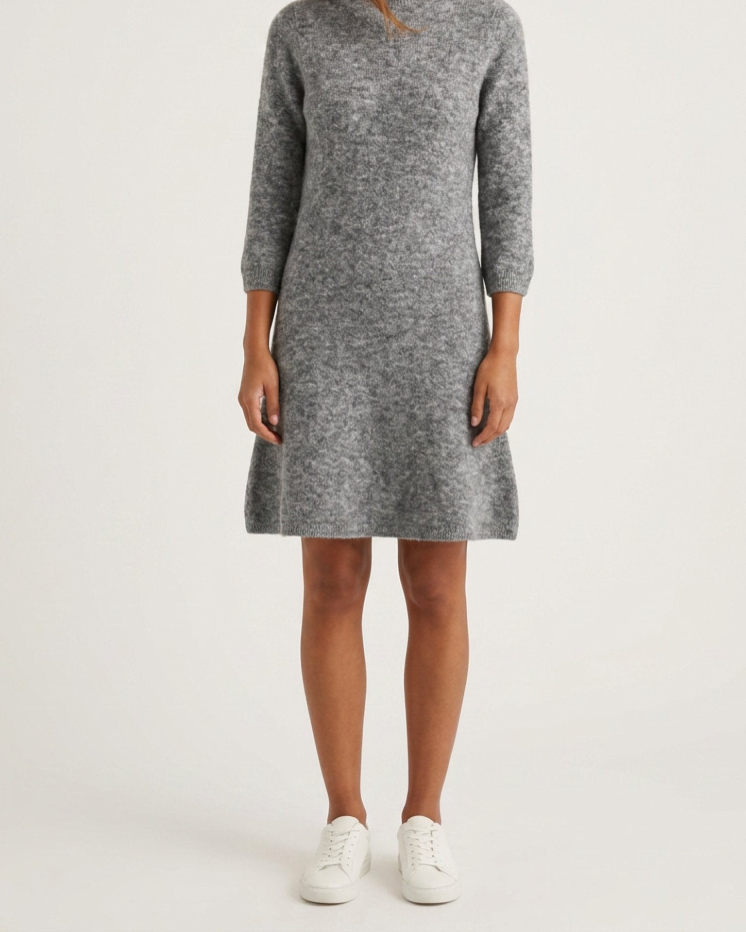 MOONDUST KNIT DRESS KNITWEAR 253 LIGHT GREY MELANGE