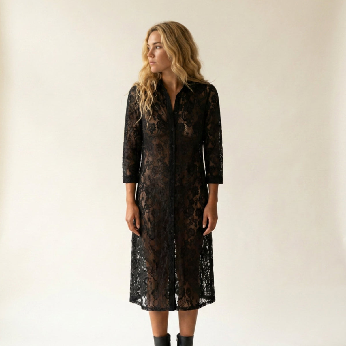 M JEANS LACE LONG CARDIGAN DRESS/JUMPSUIT