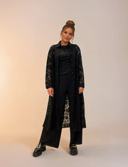 M JEANS LACE LONG CARDIGAN DRESS/JUMPSUIT 80 BLACK