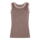 M JEANS LACE RIB TOP TOP/T-SHIRT 129 CHOCOLATE