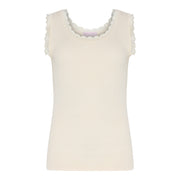 M JEANS LACE RIB TOP TOP/T-SHIRT 20 OFF WHITE