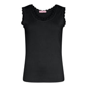 M JEANS LACE RIB TOP TOP/T-SHIRT 80 BLACK
