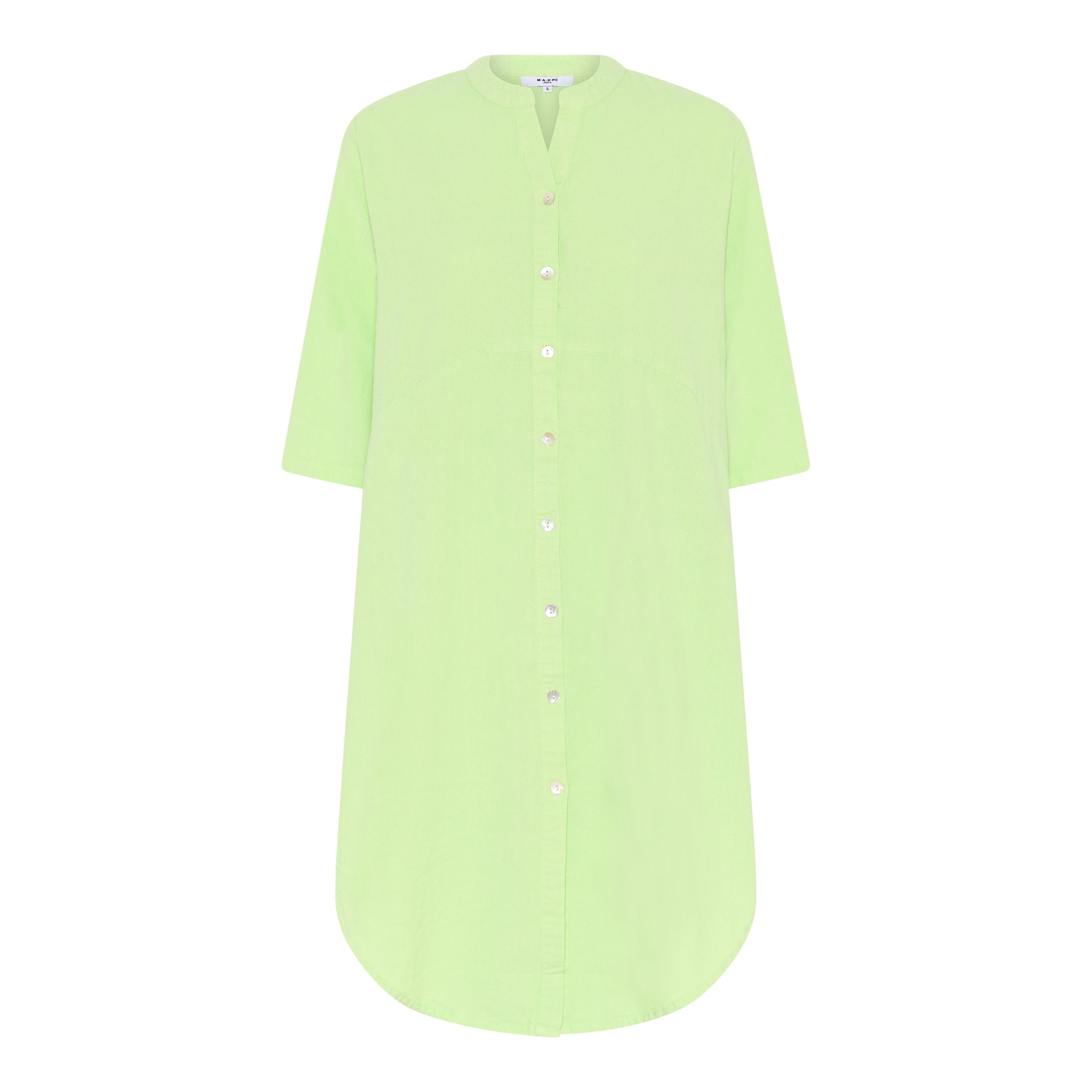 MAPP LEA LONG DRESS LINEN 266 APPLE GREEN