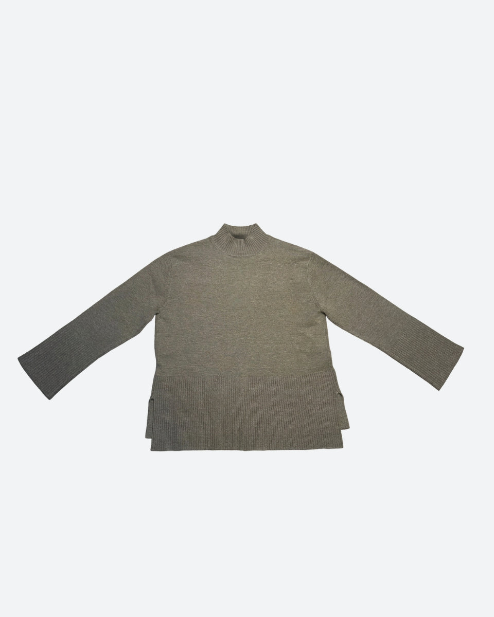 M JEANS LEA SOLID TURTLE BLOUSE WITH HALF ZIP KNITWEAR 136 FANGO