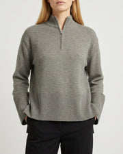 M JEANS LEA SOLID TURTLE BLOUSE WITH HALF ZIP KNITWEAR 136 FANGO