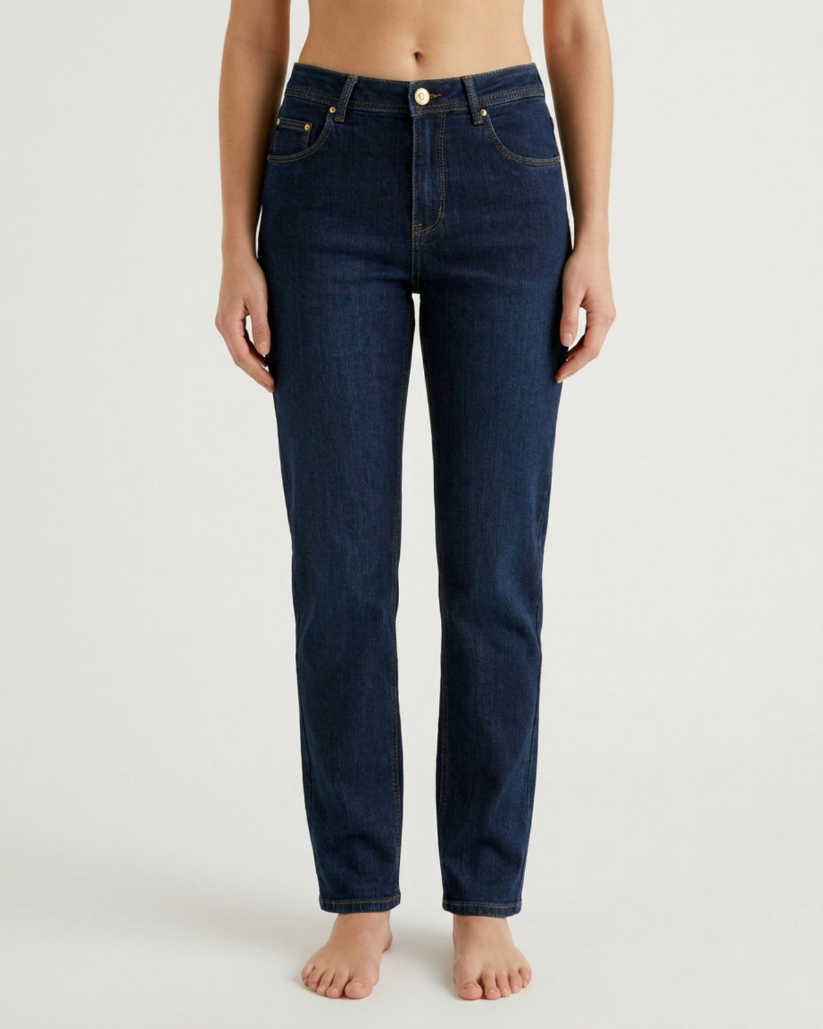 MARC LAUGE LENA DENIM JEANS GOLD ACC. DENIM/TWILL 9896 DARK BLUE USED