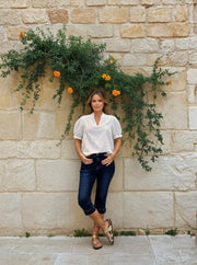 MARC LAUGE LINA BLOUSE LINEN 10 WHITE