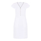 MAPP LINE ZIP SOLID DRESS LINEN 10 WHITE