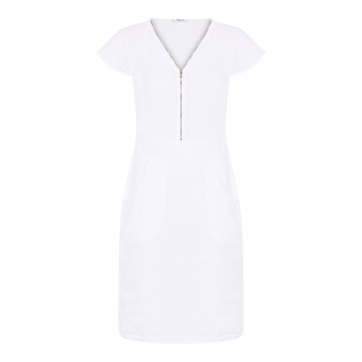 MAPP LINE ZIP SOLID DRESS LINEN 10 WHITE
