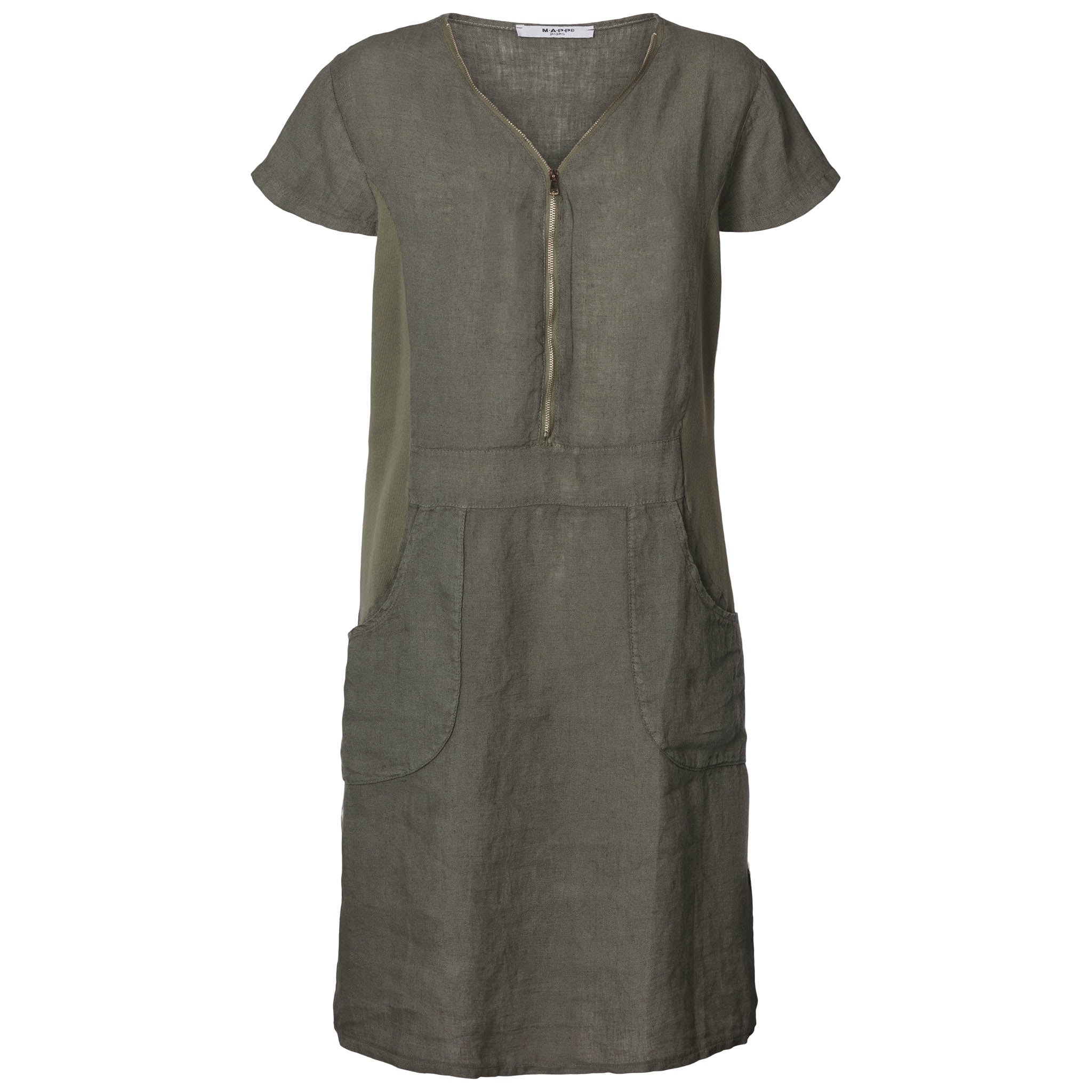 MAPP LINE ZIP SOLID DRESS LINEN 645 SALVIE