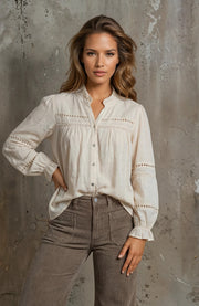 MAPP LISA LACE SHIRT BLOUSE/SHIRT 20 OFF WHITE