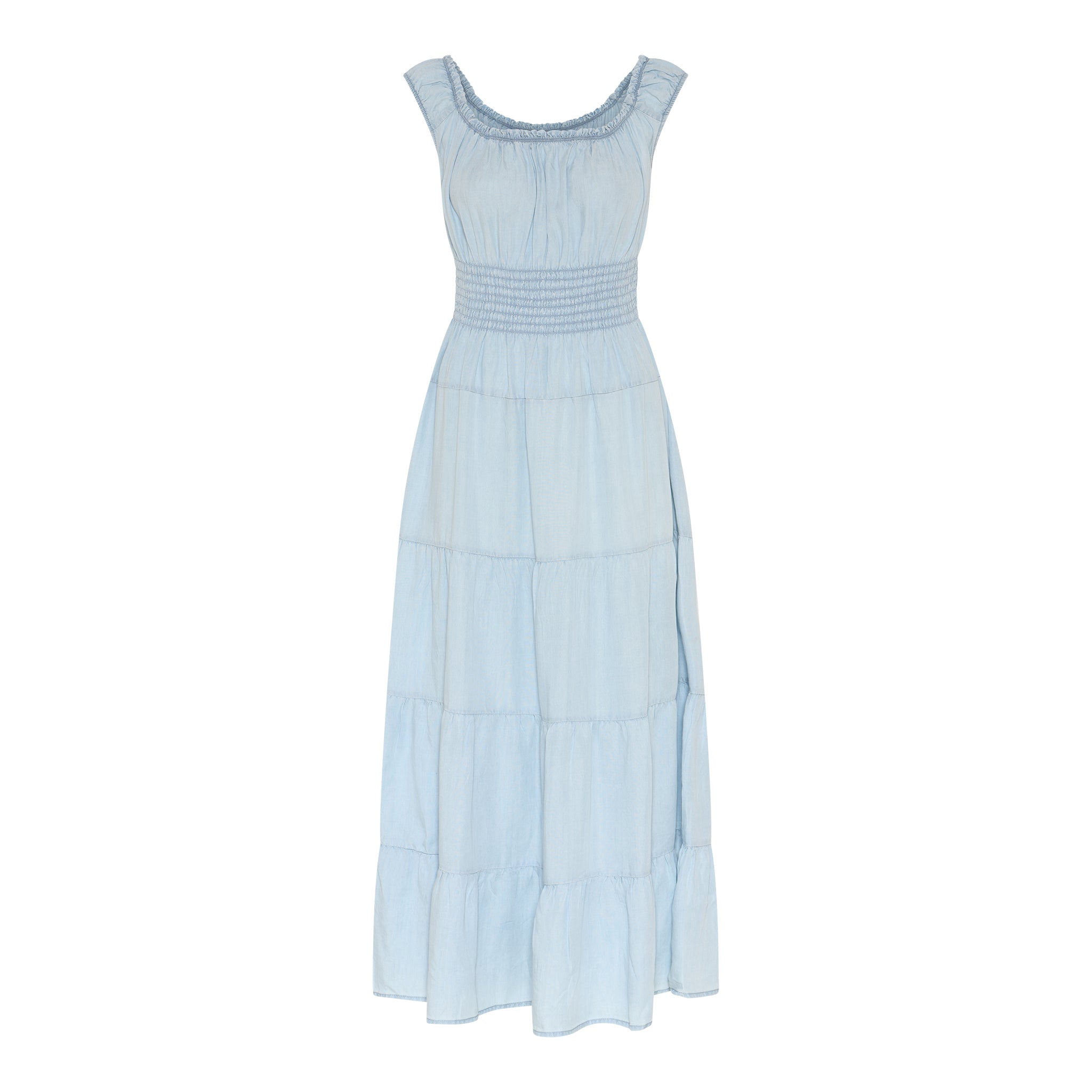 MAPP LOUISE SMOCK DRESS DENIM DRESS/JUMPSUIT 89 VERY LIGHT BLUE DENIM