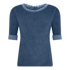 M JEANS LULU RIB LACE BLOUSE L/SL BLOUSE/SHIRT 108 JEANS BLUE