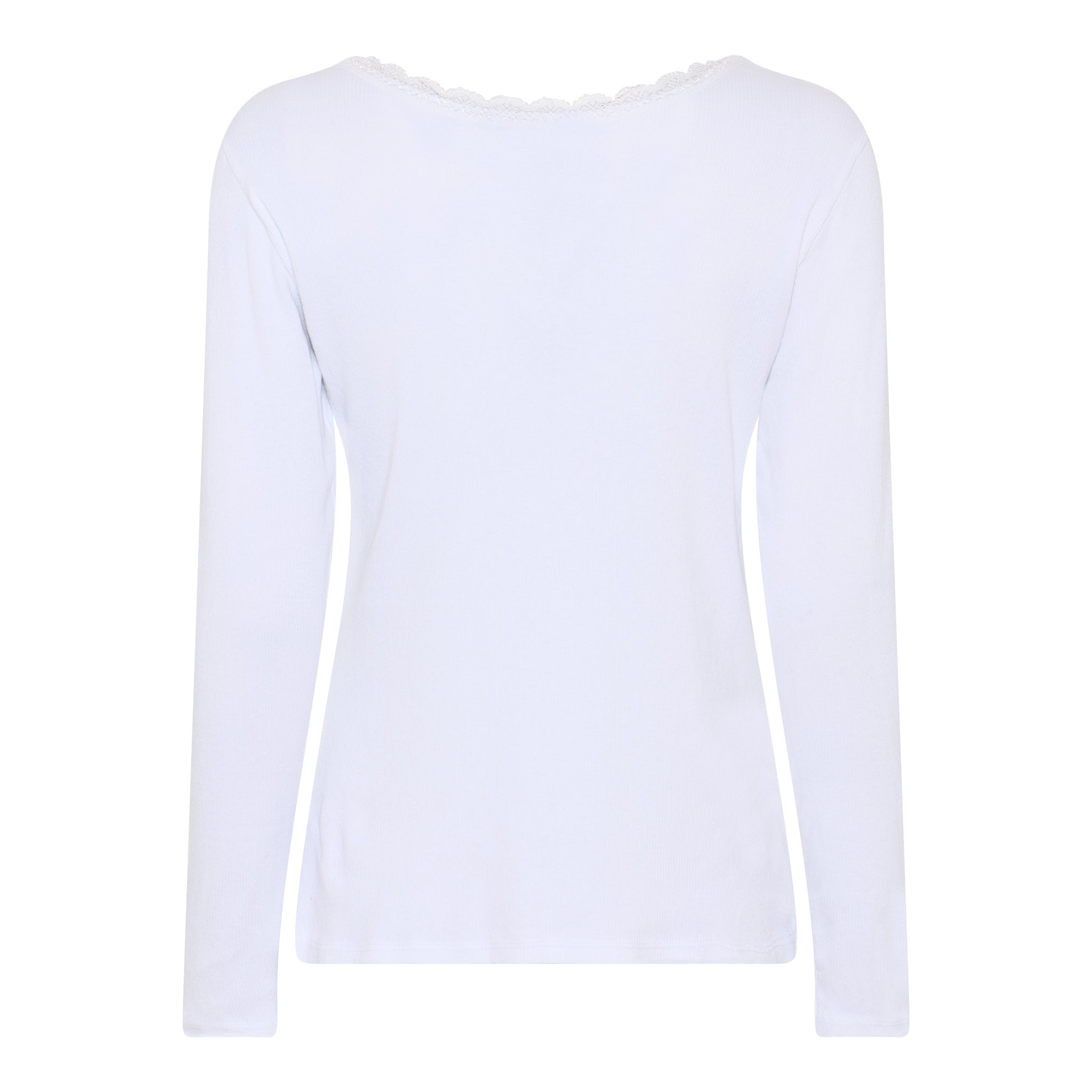 M JEANS LULU RIB LACE BLOUSE L/SL BLOUSE/SHIRT 10 WHITE