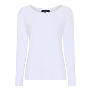 M JEANS LULU RIB LACE BLOUSE L/SL BLOUSE/SHIRT 10 WHITE