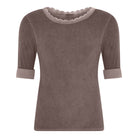 M JEANS LULU RIB LACE BLOUSE L/SL BLOUSE/SHIRT 129 CHOCOLATE