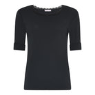 M JEANS LULU RIB LACE BLOUSE L/SL BLOUSE/SHIRT 80 BLACK