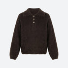 MOONDUST LUX POLO KNIT MOHAIR KNITWEAR 129 CHOCOLATE