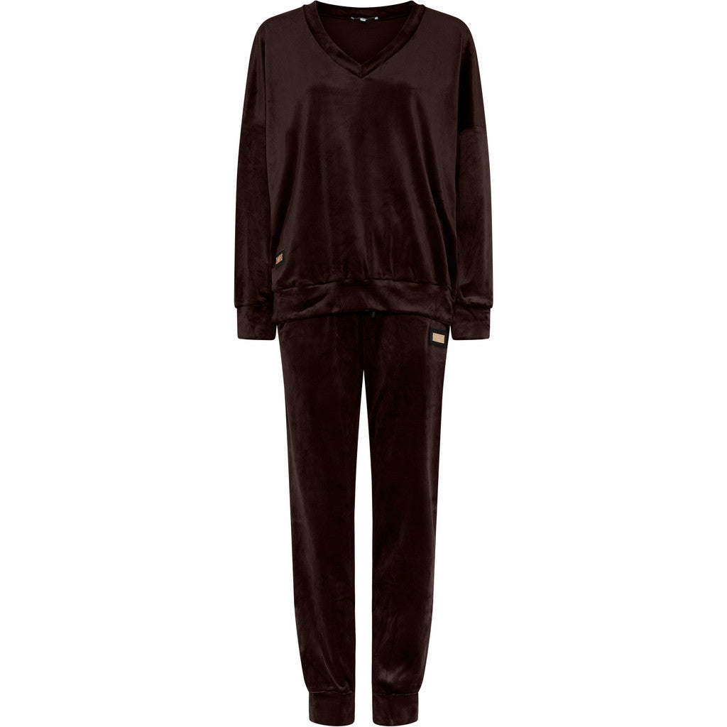 M JEANS LUX VELOUR SET SWEATS/VELOUR 129 CHOCOLATE