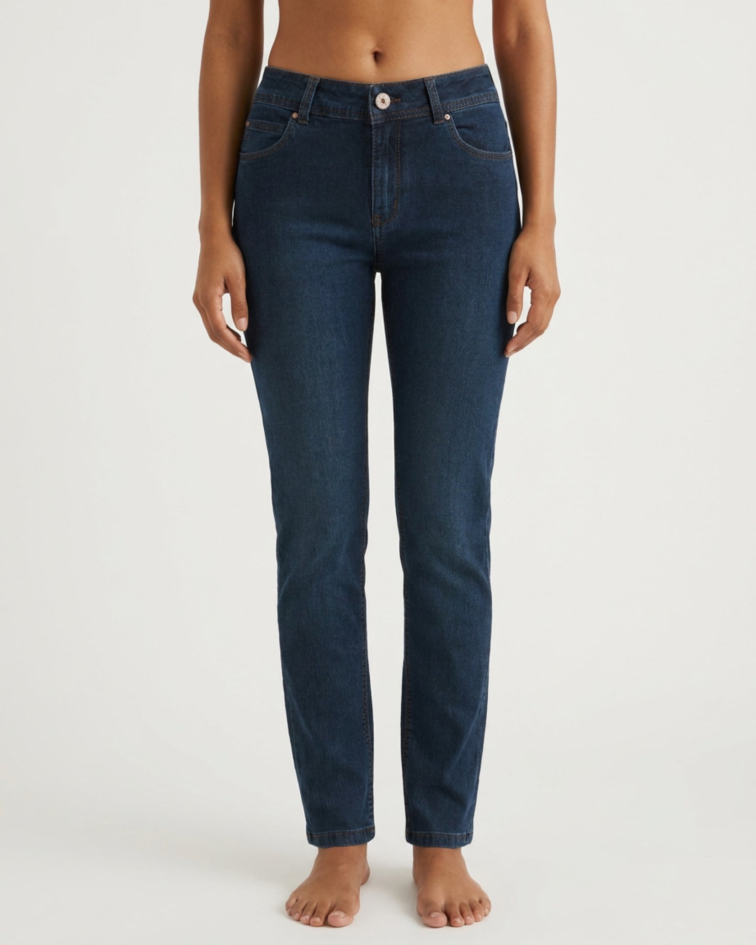 MARC LAUGE Luna High Waist Straight Leg Jeans | Marc Lauge DENIM/TWILL 9696 BLUE DENIM USED