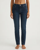 MARC LAUGE Luna High Waist Straight Leg Jeans | Marc Lauge DENIM/TWILL 9696 BLUE DENIM USED