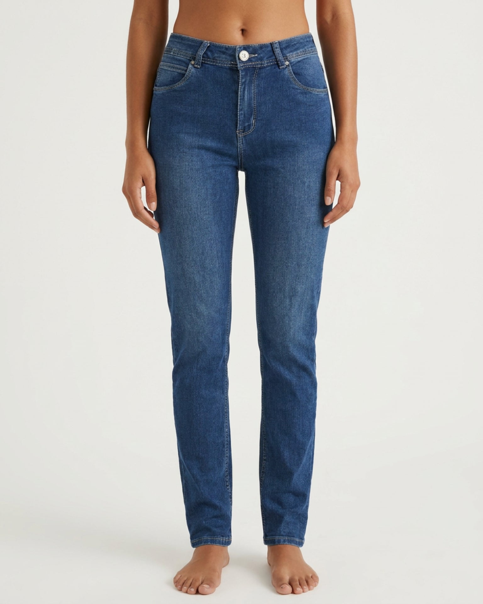 MARC LAUGE Luna High Waist Straight Leg Jeans | Marc Lauge DENIM/TWILL 93 CLASSIC BLUE DENIM