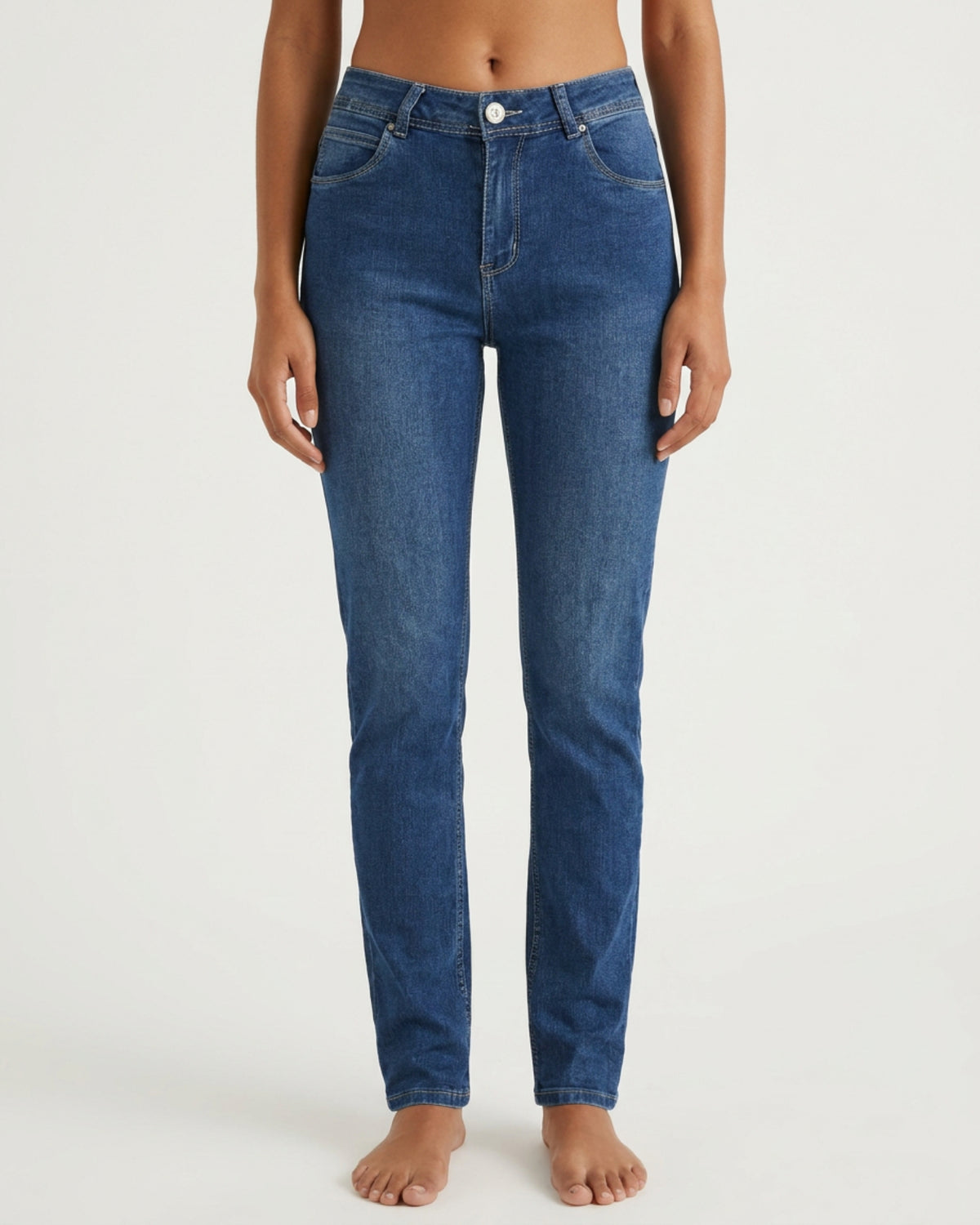MARC LAUGE Luna High Waist Straight Leg Jeans | Marc Lauge DENIM/TWILL 93 CLASSIC BLUE DENIM