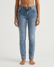 MARC LAUGE Luna High Waist Straight Leg Jeans | Marc Lauge DENIM/TWILL 9196 LIGHT BLUE USED